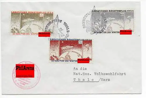 DR 1934: Raketenstart Thale/Harz mit Sonderstempel