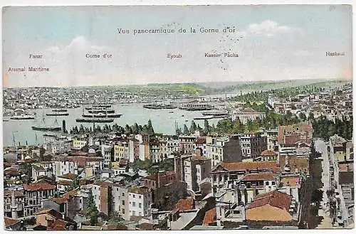 Türkei: AK Constantinople um 1915 an KuK Leutnant Neustadt, Zensur