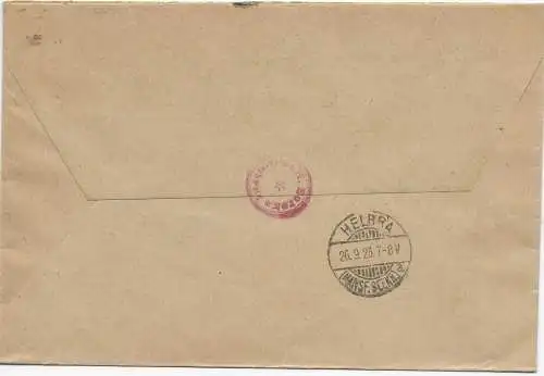 DR: Lokalausgabe Postamt Braunschweig, 1923, MiF auf Brief, Einschreiben