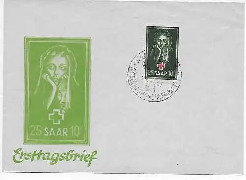 Saar 1951, FDC, Tag der Briefmarke, Saarbrücken
