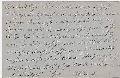 Württemberg: Postkarte von Tübingen 1875 nach Hamburg, Hufeisenstempel