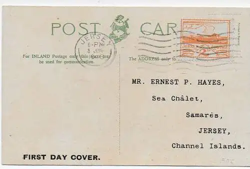 Jersey: Ansichtskarte und FDC, 1943