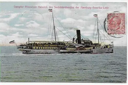 Dampfer Prinzessin Heinrich des Seebäderdienstes der Hamburg-Amerika Linie 1912