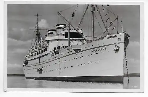 Ägypten: 1937 Fotokarte Hapag-Motorschiff Milwaukee