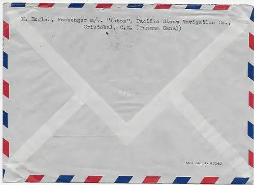 Canal Zone: Panama Kanal 1949, Cristobal, Passenger m/v. Lobos Steam Navigation