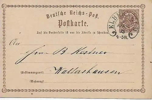 DR: Hufeistenstempel 1873 Elberfeld nach Waltershausen