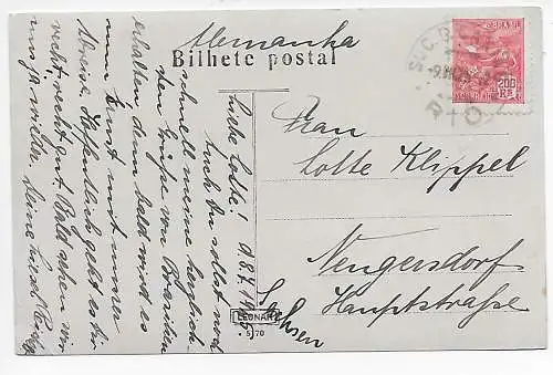 Brasilien 1915: picture post card Travessia de Goyaz pora o Paraguayo