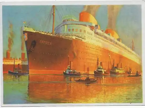 1935: Ansichtskarte Norddeutscher Lloyd Bremen, Schiffspost nach St. Petersburg