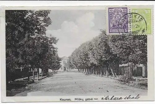 Litauen: Ansichtskarte Kaunas nach Fürth 1926