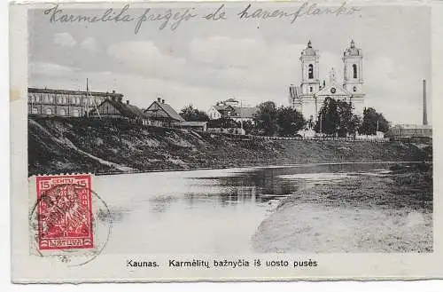 Litauen: Ansichtskarte Kaunas -Basilika nach Fürth 1926