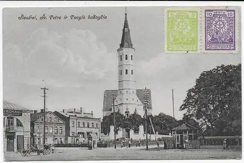 Litauen: Ansichtskarte Siauliai Sv. Petro nach Fürth 1926