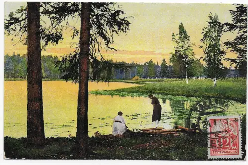 Estland: Motiv aus Eesti, 1927, Tallinn-Vaksa, Sonnenuntergang am See