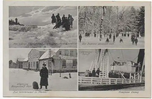 Litauen: Ansichtskarte Memel  zur Winterzeit, 1927, Leuchtturm, 