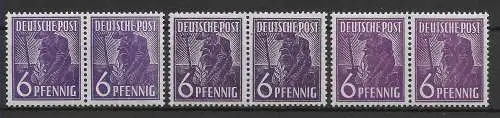 All. Besetzung : MiNr. 944  a-c, postfrisch, **, waagrechte Paare