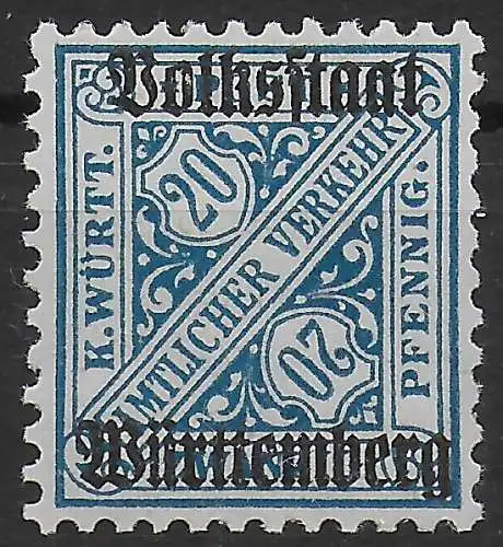 Württemberg: MiNr. 264c, postfrisch, ** BPP geprüft