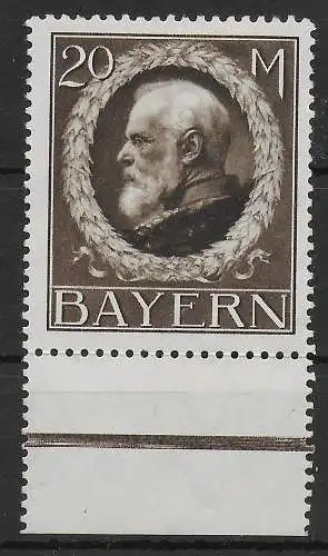 Bayern: MiNr. 109 I, Unterrand, *, Falz