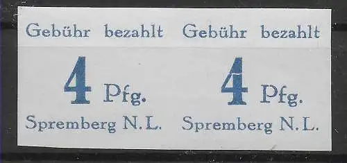 Lokalausgabe Spremberg, MiNr. 8X mit Vergleichsstück, postfrisch, **