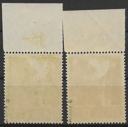 All. Besetzung : MiNr. 959b+c,  BPP geprüft, OR Platte, postfrisch, ** 