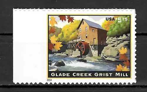 USA 2014: Glade Creek Grist Mill, Mühlen, postfrisch