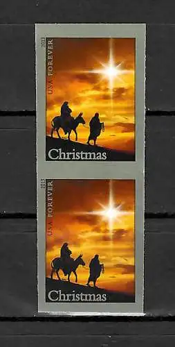 USA 2013: Christmas, 2x stamps im Paar, postfrisch