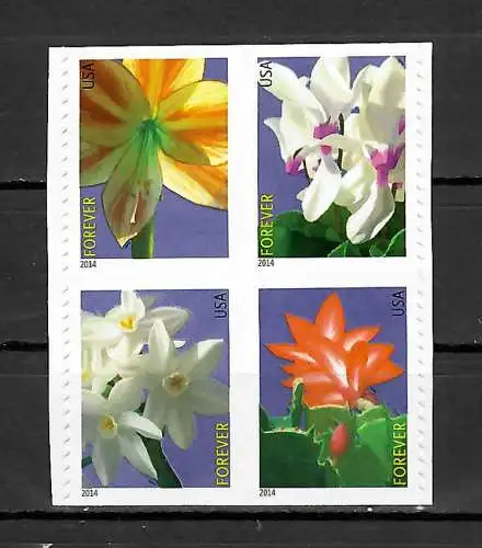 USA 2014: Forever USA: winter-flowers, Winterblumen, mnh