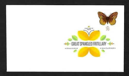 USA 2014: Great spangled Fritillary, Riesen Edelfalter, Schmetterling, FDC