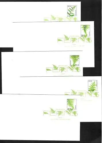 USA 2014: Farne, Painted Fern, Wood Fern, ... 5x FDC