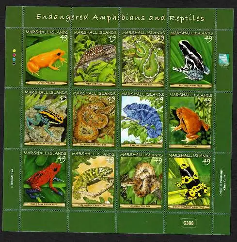 Marshall-Inseln: Endangered Amphibians and Reptiles, Block mnh