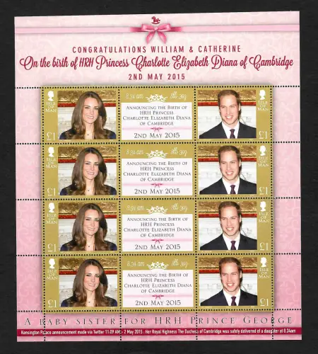 Isle of Man 2015: Königliches Baby: Prinzessin Charlotte Elizabeth Diana, Bogen