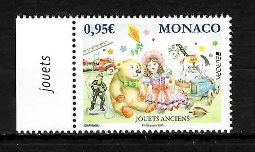 Monaco 2015: Europa: Jouets Anciens, altes Spielzeug, postfrisch