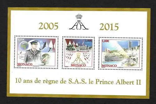 Monaco 2015: 10 ans de règne de S.A.S le Prince Albert II, 10 Jahre Regentschaft