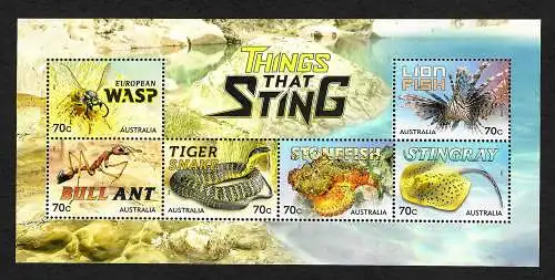 Australien: Things that Sting, Wasp, Bull Ant, Tiger Snake, Stonefish, Stingray