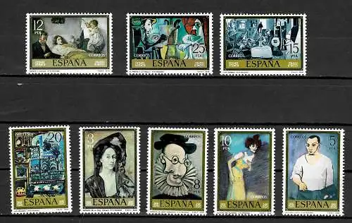 Spanien 1978: Pablo Picasso, 8x Briefmarken, postfrisch