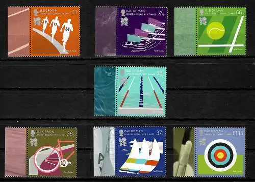 Isle of Man 2012: Olympic Games London, 7x stamps, mnh