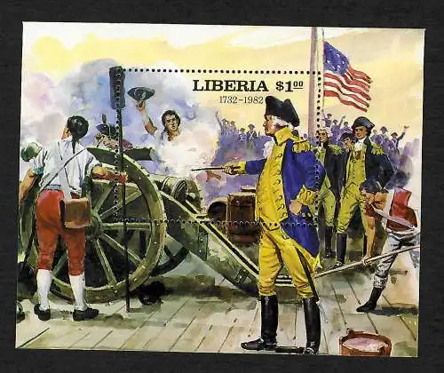 Liberia: Unabhängikeitskrieg in Amerika, Kanone, postfrisch