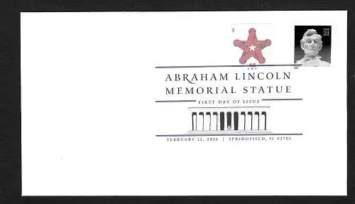 USA 2014: Abraham Lincoln Memorial Statue, FDC