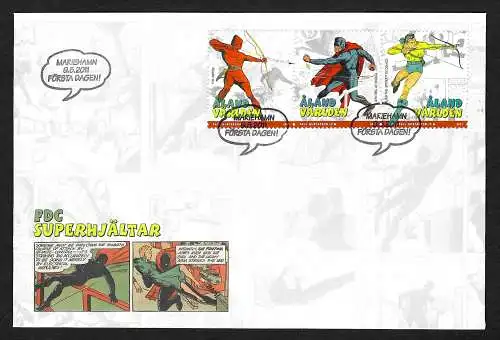 Aland 2011: Superhelden: The Arrow, Fantom of the Fair, Alias the Spider, FDC