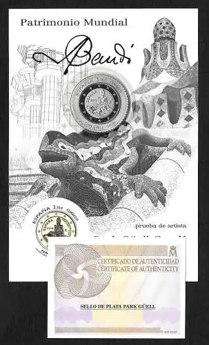 Spanien 2014: Patrimonio Mundial: Trippel-XXX Block mit echter Silberbriefmarke