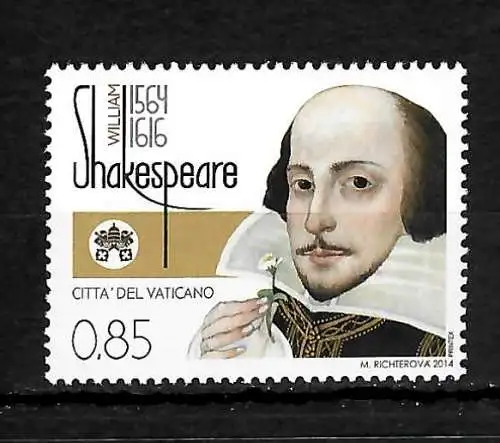 Vatikan 2014: William Shakespeare, mnh, postfrisch