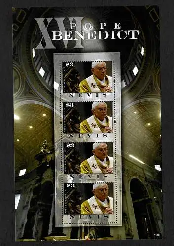 Nevis: Pope Benedict XVI, Block mnh