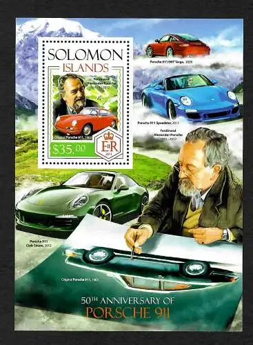 Solomon Islands 2013: Porsche 911, Speedster, Ferdinand Porsche, mnh