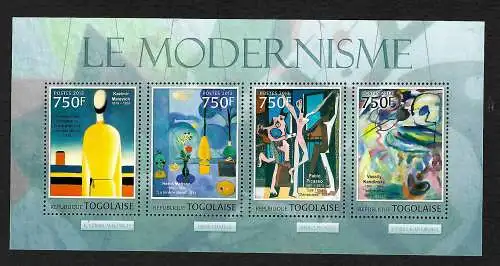 Togo 2013: Le Moderniseme: Kazimir Malevich, Matisse, Picasso, Kandinsky, **