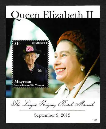 Grenadines of St. Vincent 2015 Queen Elizabeth II, Longest Reigning Br. Monarch