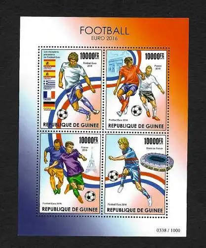 Guinea 2015: Football Euro 2016, France, mnh