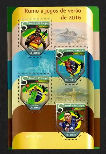 Sao Tome 2015: Olympic games 2016, Rumo a jogos de verao, mnh