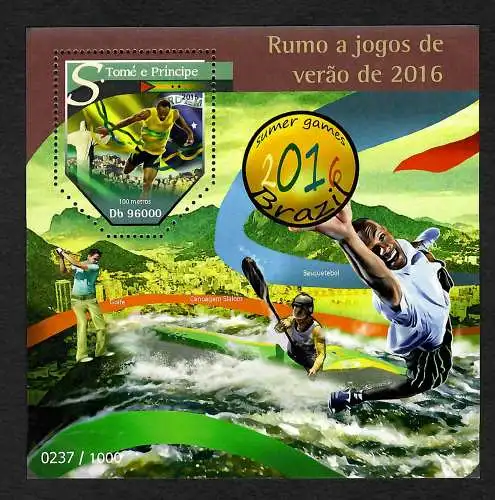 Sao Tome 2015: Olympic games 2016, Rumo a jogos de verao, mnh **