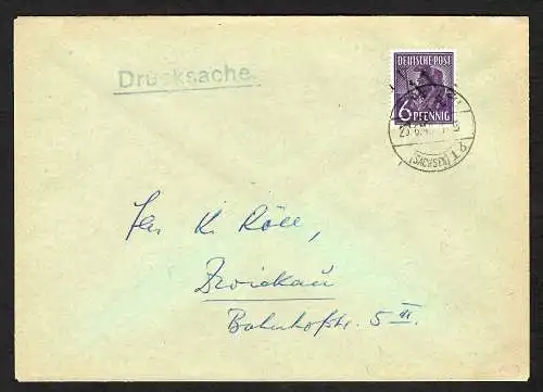 SBZ: Seltene Drucksache, Bezirk 41 aus Zwickau 1948, Bezirkshandstempelaufdruck