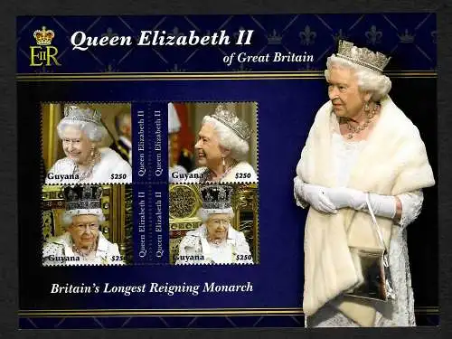 Guyana: Queen Elizabeth II, Britain's longest Reigning Monarch, **