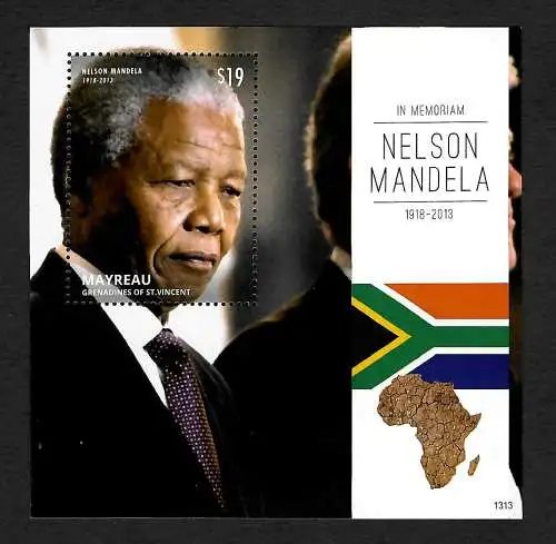 Grenadines of St. Vincent, Mayreau 2013: Nelson Mandela, mnh