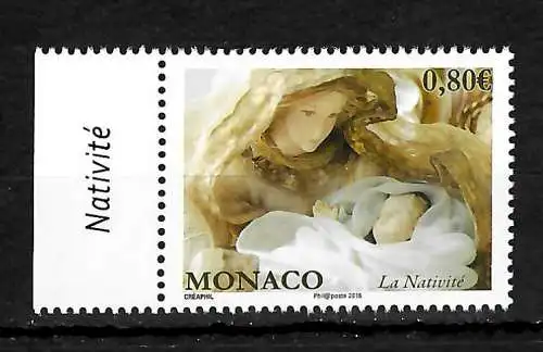 Monaco 2015: La Nativité, Maria mit Kunst, postfrisch